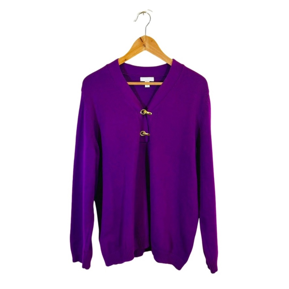 Charter Club Cotton-Blend Sweater with Gold Hardware - size 0X